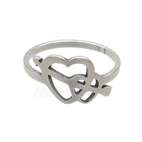 Raw Stainless Steel Rings Cupid Arrow