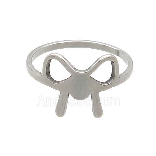 Raw Stainless Steel Bowknot Rings