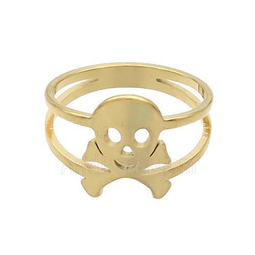 Stainless Steel Skull Rings Gold Plated