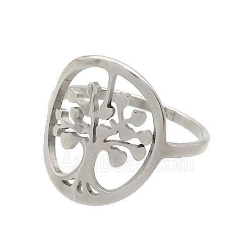 Raw Stainless Steel Rings Tree Of Life