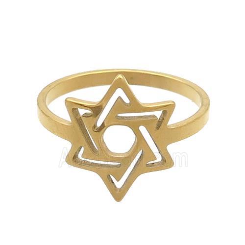 Stainless Steel Rings David Star Gold Plated