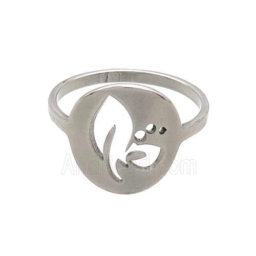 Raw Stainless Steel Rings Flower