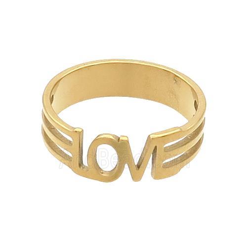 Stainless Steel Rings LOVE Gold Plated
