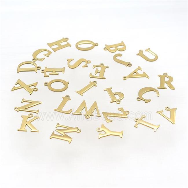 Stainless Steel Letter Pendant Mixed Alphabet Gold Plated