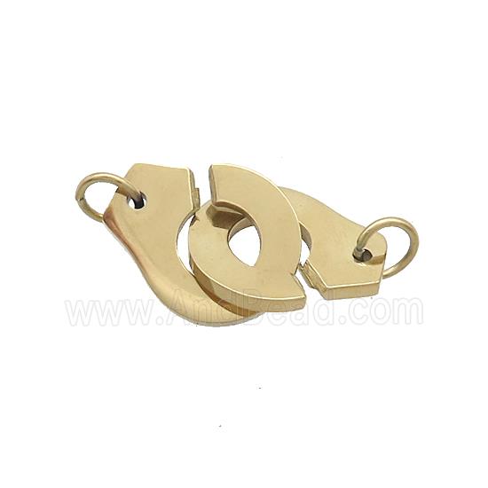 Stainless Steel Cuff Pendant Gold Plated