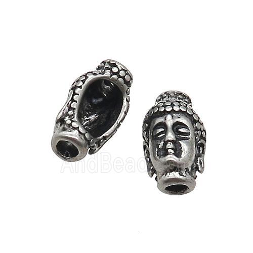 Stainless Steel Buddha Beads Large Hole Antique Silver