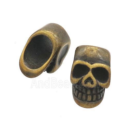 Stainless Steel Skull Beads Large Hole Antique Bronze