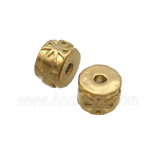 Stainless Steel Rondelle Beads Gold Plated