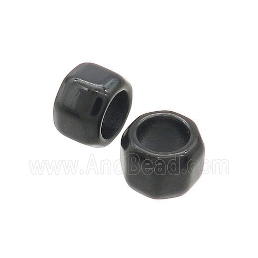 Stainless Steel Rondelle Beads Large Hole Black Plated