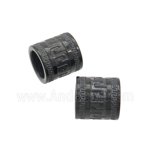 Stainless Steel Tube Beads Large Hole Black Plated