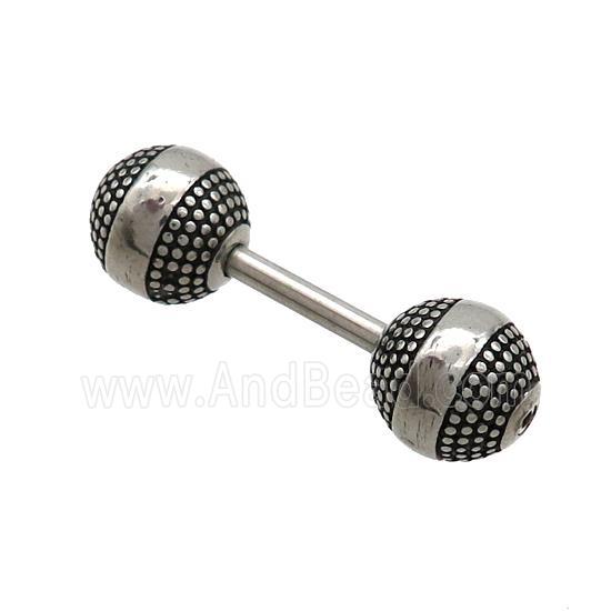 Stainless Steel Charms Anique Silver