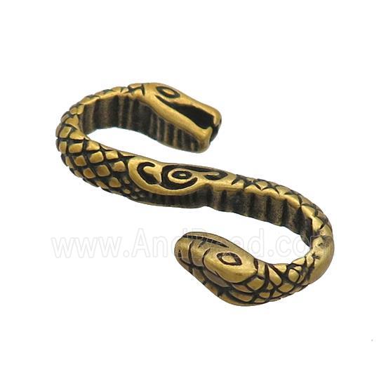Stainless Steel Snake Connector Antique Gold