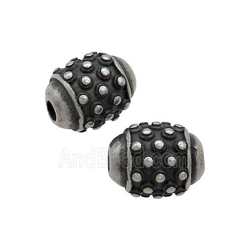 Stainless Steel Barrel Beads Antique Silver