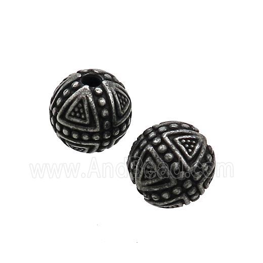 Stainless Steel Round Beads Antique Black