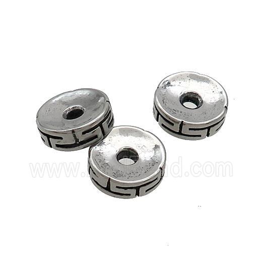Stainless Steel Heishi Beads Large Hole Antique Silver