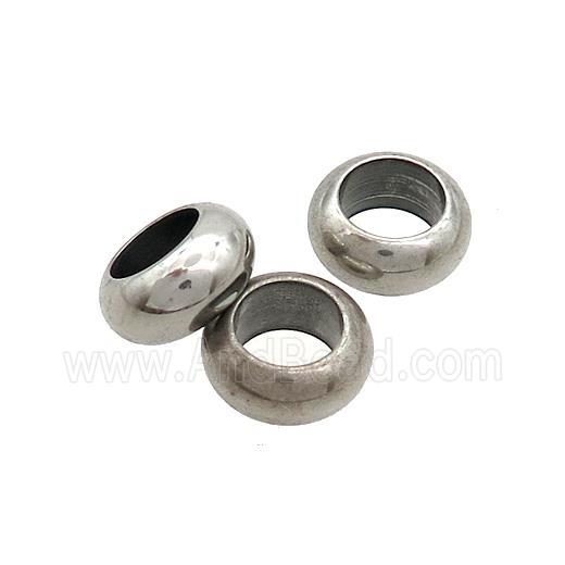 Raw Stainless Steel Rondelle Beads Large Hole