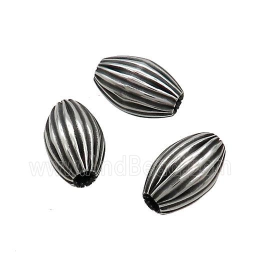 Stainless Steel Rice Beads Large Hole Antieque Silver