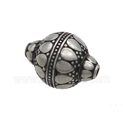 Stainless Steel Round Beads Large Hole Antique Silver