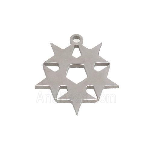 Raw Stainless Steel Star Link Pendant