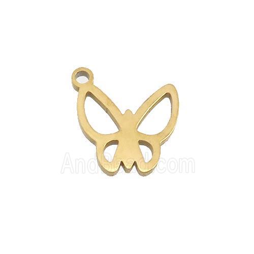 Stainless Steel Butterfly Pendant Gold Plated