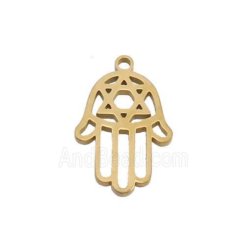 Stainless Steel Hamsahand Charm Pendant Gold Plated