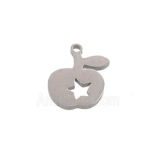 Raw Stainless Steel Apple Charms Pendant