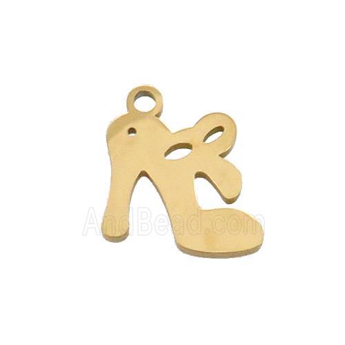 Stainless Steel High-Heel Shoes Charms Pendant Gold Plated
