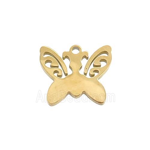 Stainless Steel Butterfly Pendant Gold Plated