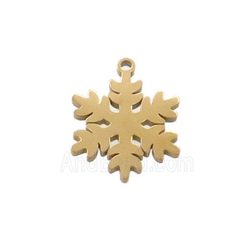 Stainless Steel Snowflake Charms Pendant Gold Plated