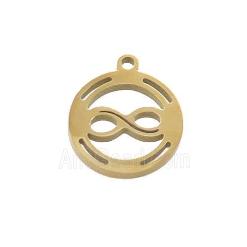 Stainless Steel Infinity Charms Pendant Circle Gold Plated
