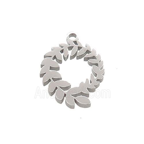 Raw Stainless Steel Christmas Wreath Pendant