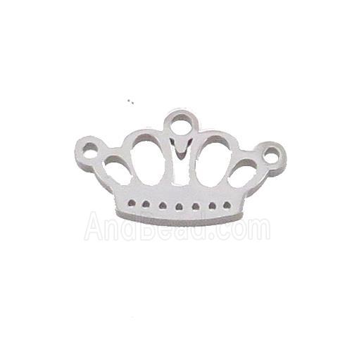 Raw Stainless Steel Crown Charms Pendant 2loops