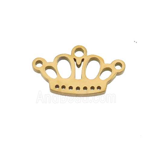 Stainless Steel Crown Charms Pendant 2loops Gold Plated
