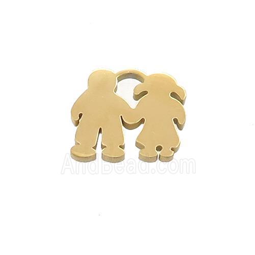 Stainless Steel Couple Pendant Gold Plated