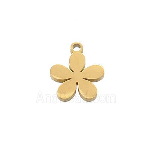 Stainless Steel Flower Pendant Gold Plated