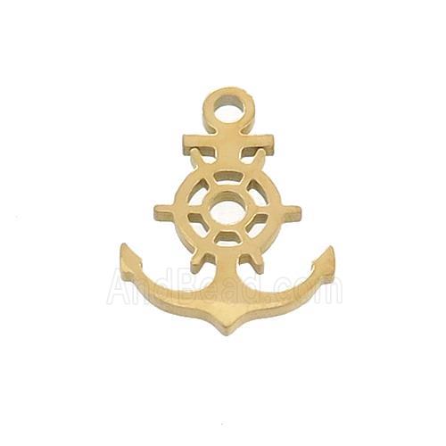 Stainless Steel Anchor Charms Pendant Gold Plated