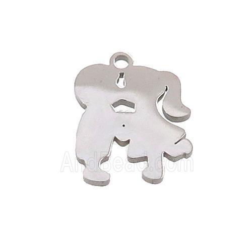 Raw Stainless Steel Couple Charms Pendant
