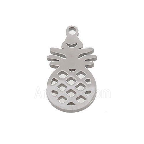 Raw Stainless Steel Pineapple Charms Pendant