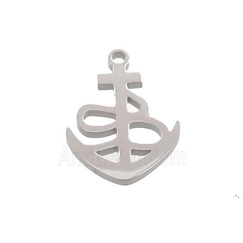 Raw Stainless Steel Anchor Charms Pendant
