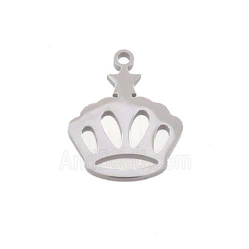 Raw Stainless Steel Crown Charms Pendant