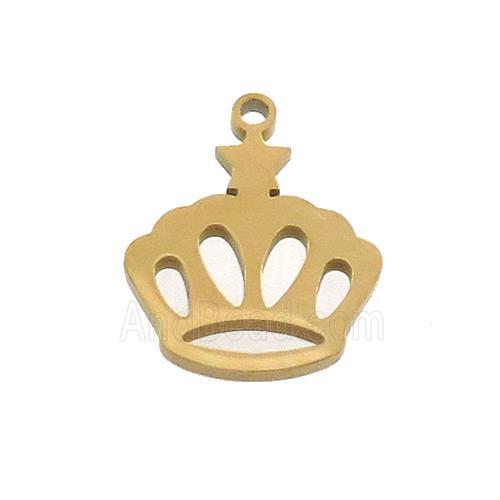 Stainless Steel Crown Charms Pendant Gold Plated