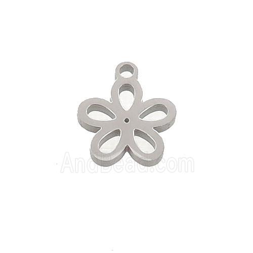 Raw Stainless Steel Flower Pendant