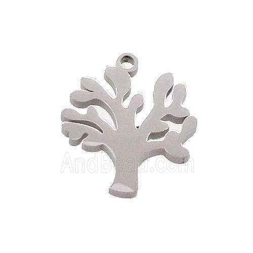 Raw Stainless Steel Tree Charms Pendant