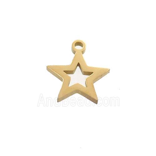 Stainless Steel Star Charms Pendant Gold Plated