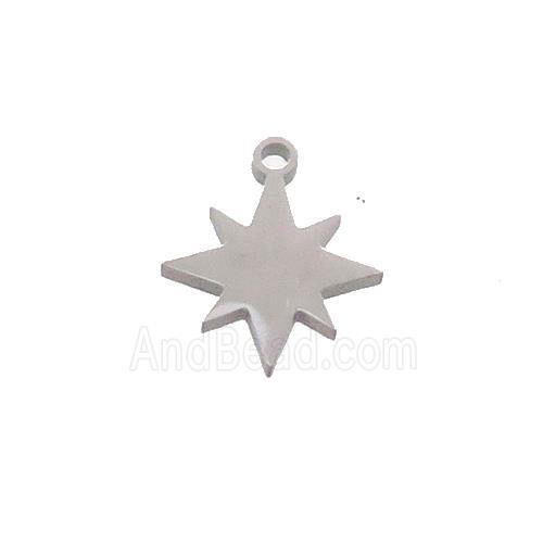 Raw Stainless Steel Northstar Charms Pendant