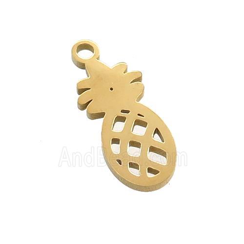 Stainless Steel Pineapple Charms Pendant Gold Plated