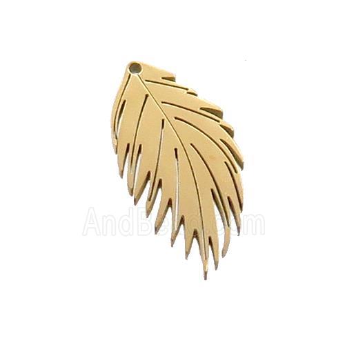 Stainless Steel Feather Charms Pendant Gold Plated