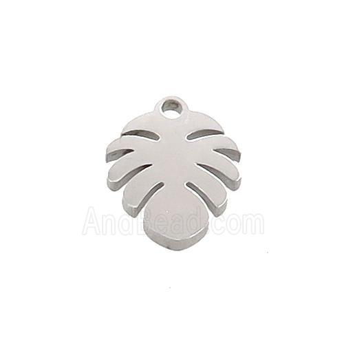 Raw Stainless Steel Monstera Plants Leaf Charms Pendant