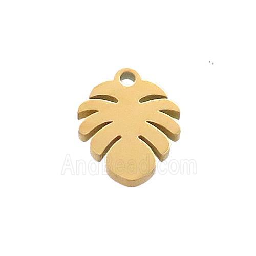 Stainless Steel Monstera Plants Leaf Charms Pendant Gold Plated