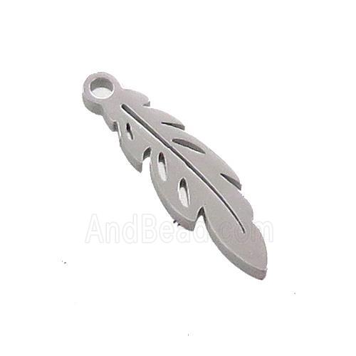Raw Stainless Steel Feather Charms Pendant